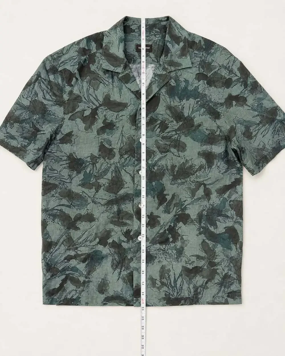 Ermenegildo Zegna Green Abstract Floral Print Short Sleeve Resort Shirt